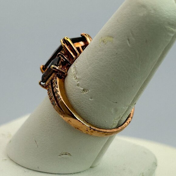 Blush And White Cubic Zirconia 18k Rose Gold Over Silver Ring 9.75ctw SIZE 8 - Picture 6 of 12